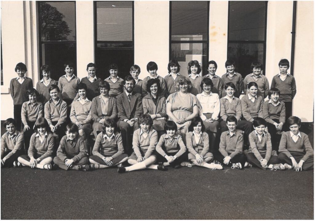 First pupils and staff at Lagan College, 1981